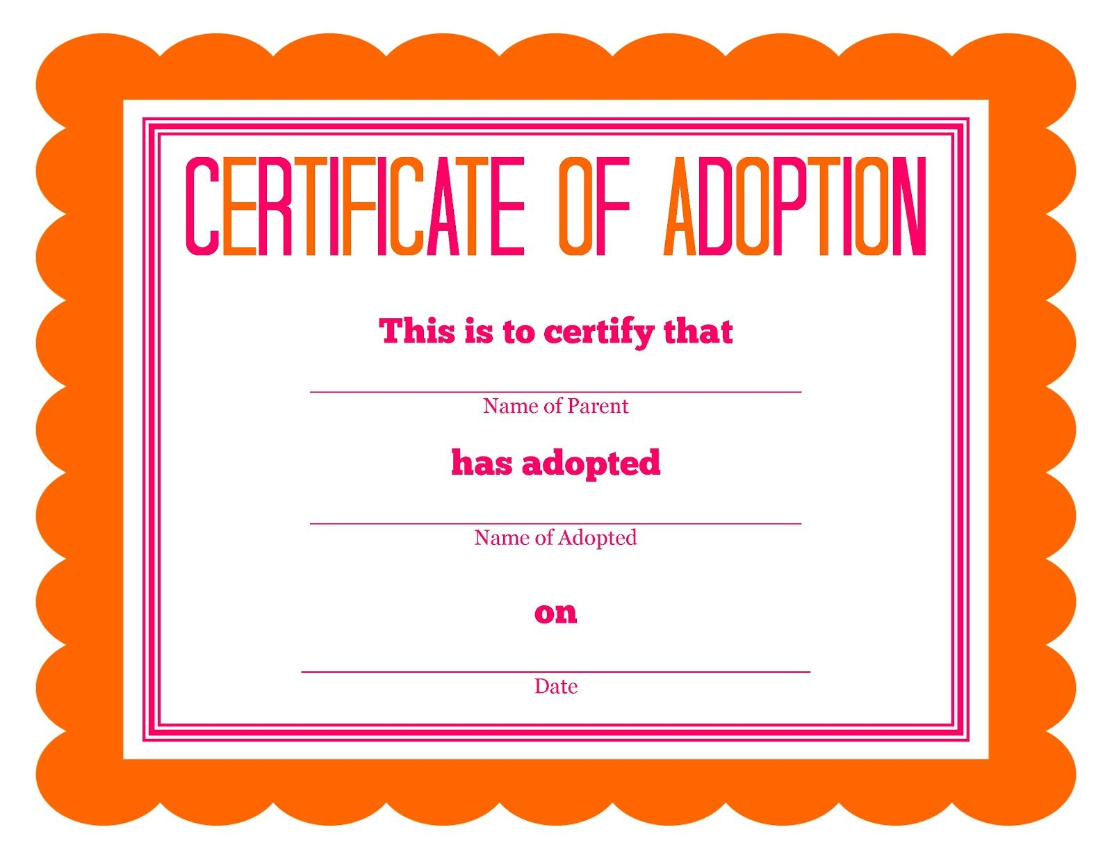 Stuffed Animal Adoption Party Detail Oriented Diva! | Party With Pet Adoption Certificate Template