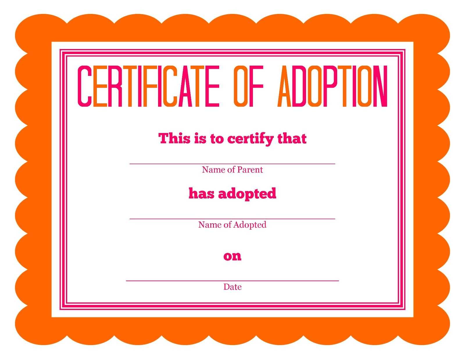 Stuffed Animal Adoption Party Detail Oriented Diva! | Party With Pet Adoption Certificate Template