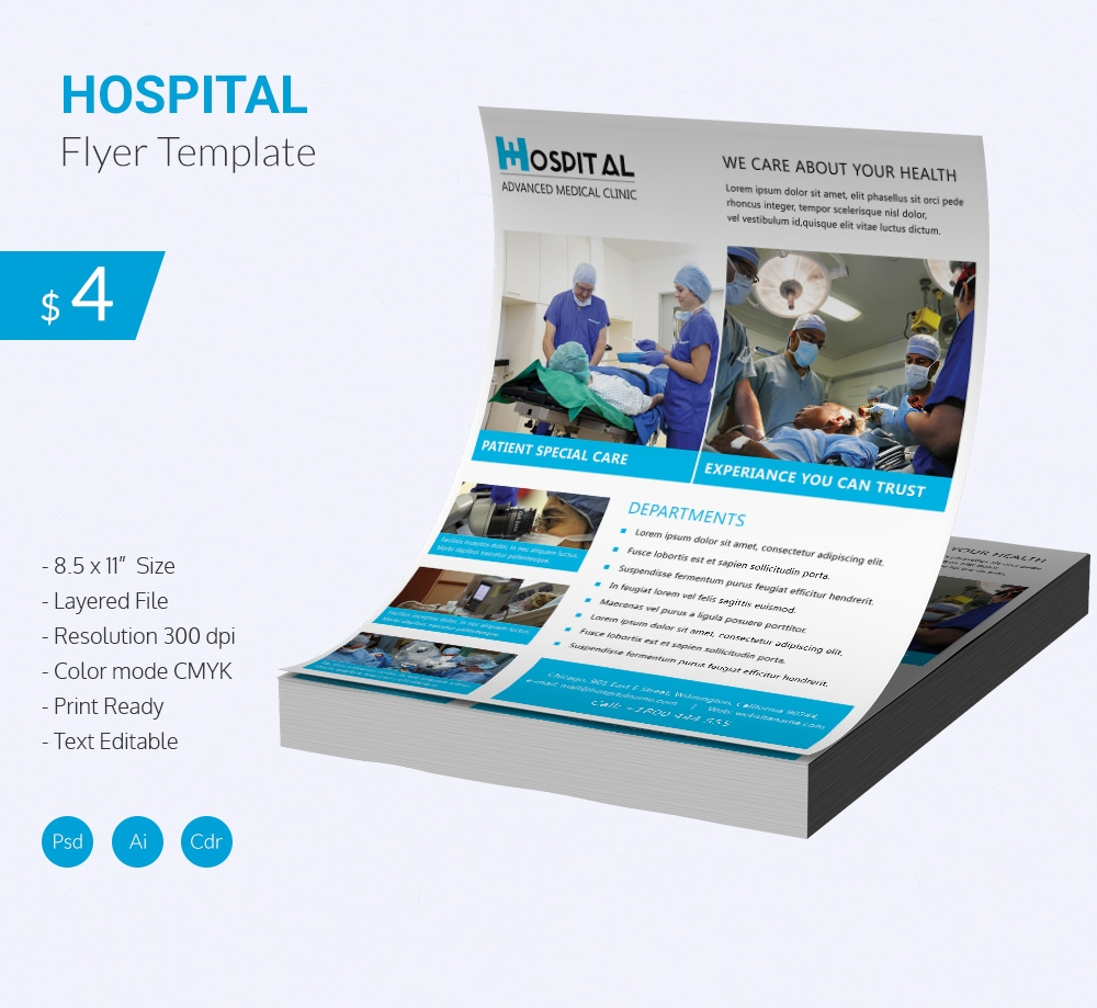 Stunning Hospital Flyer Template Download | Free & Premium With Regard To Healthcare Brochure Templates Free Download