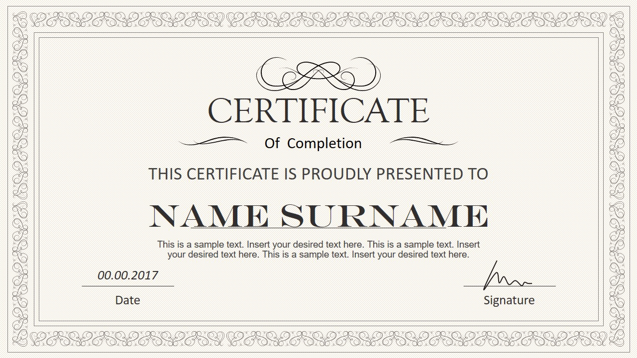 Stylish Certificate Powerpoint Templates In Powerpoint Certificate Templates Free Download