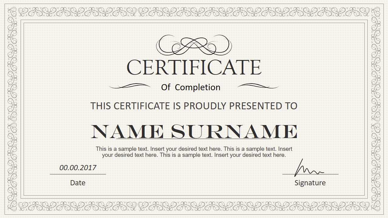 Stylish Certificate Powerpoint Templates Intended For Award Certificate Template Powerpoint