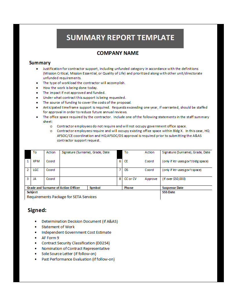 Summary Report Template In Evaluation Summary Report Template