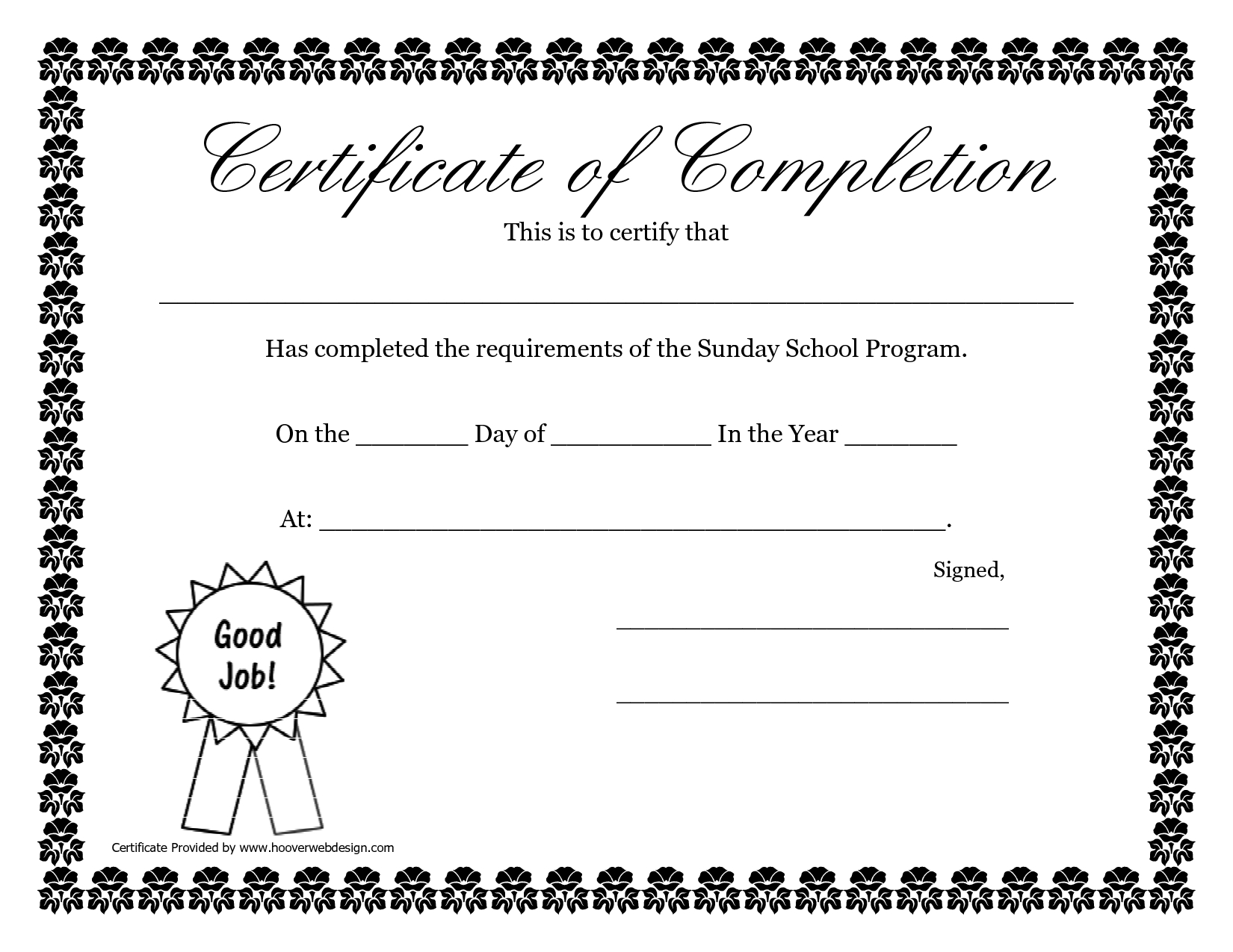Sunday School Promotion Day Certificates | Sunday School Intended For Player Of The Day Certificate Template