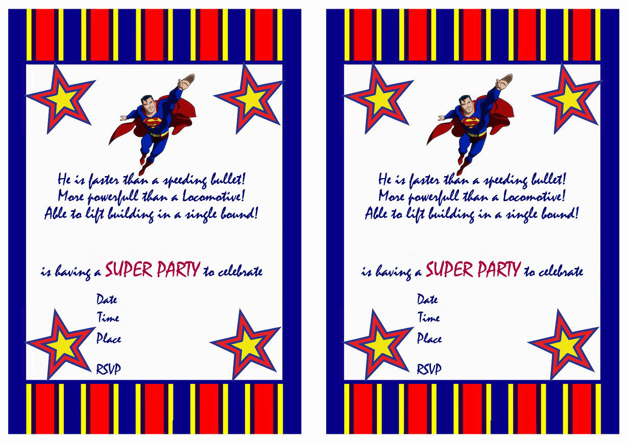 Superman Birthday Invitations | Birthday Printable Within Superman Birthday Card Template