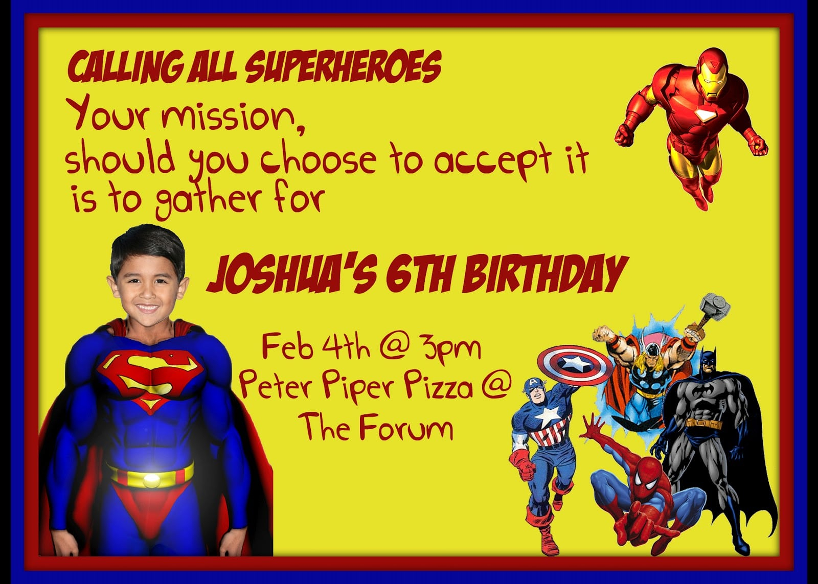 Superman Invitation Card Template | Sunshinebizsolutions Intended For Superman Birthday Card Template