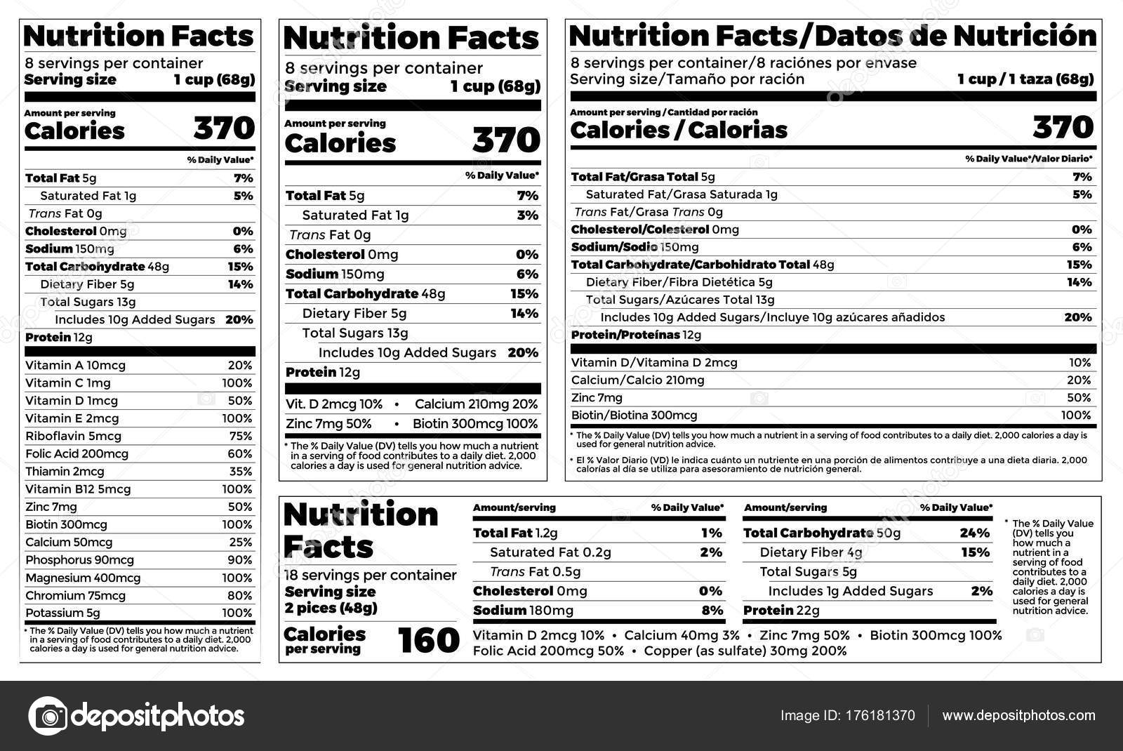 Supplement Label Design Template | Nutrition Facts Label With Blank Food Label Template