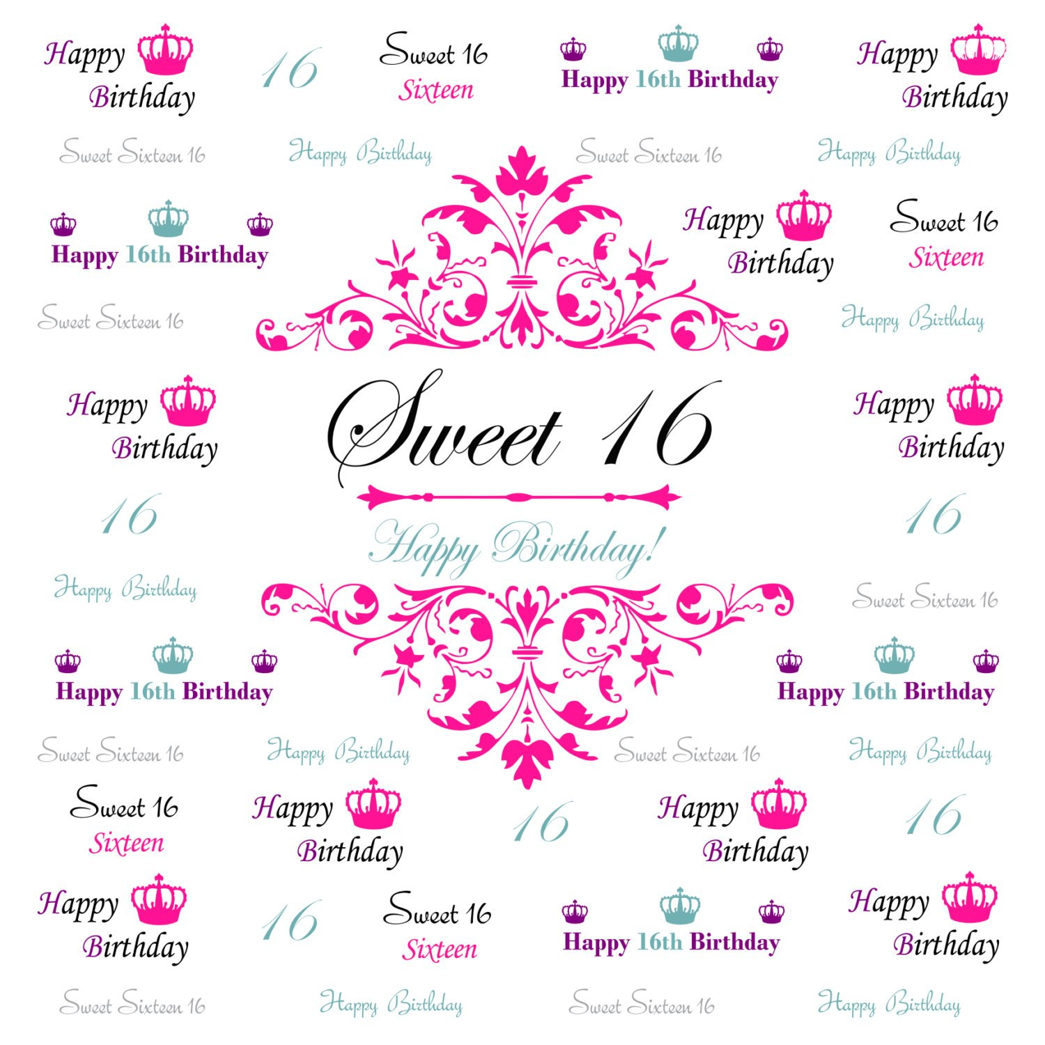 Sweet 16 Banner Template - Atlantaauctionco Regarding Sweet 16 Banner Template