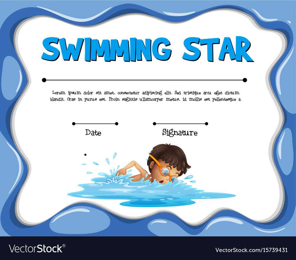 Swimming Star Certification Template With Swimmer With Regard To Free Swimming Certificate Templates