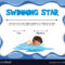 Swimming Star Certification Template With Swimmer With Swimming Certificate Templates Free