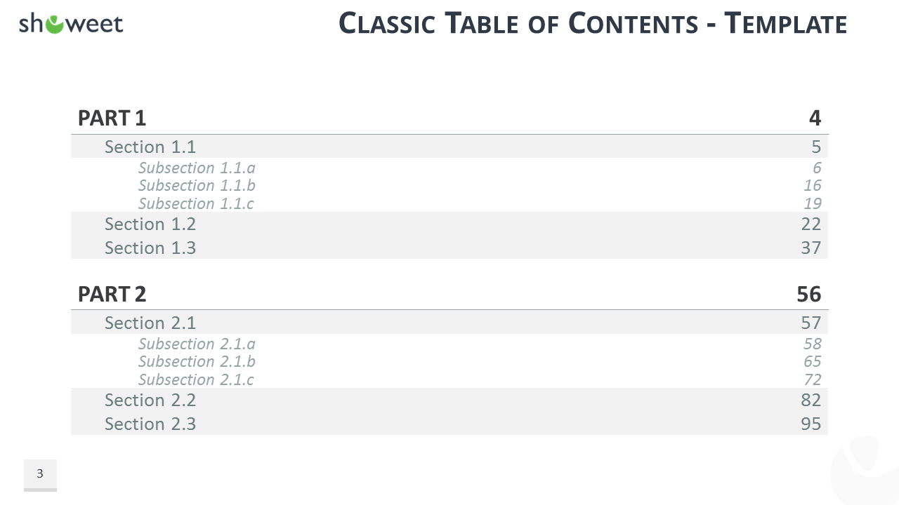 Table Of Content Templates For Powerpoint And Keynote Throughout Microsoft Word Table Of Contents Template