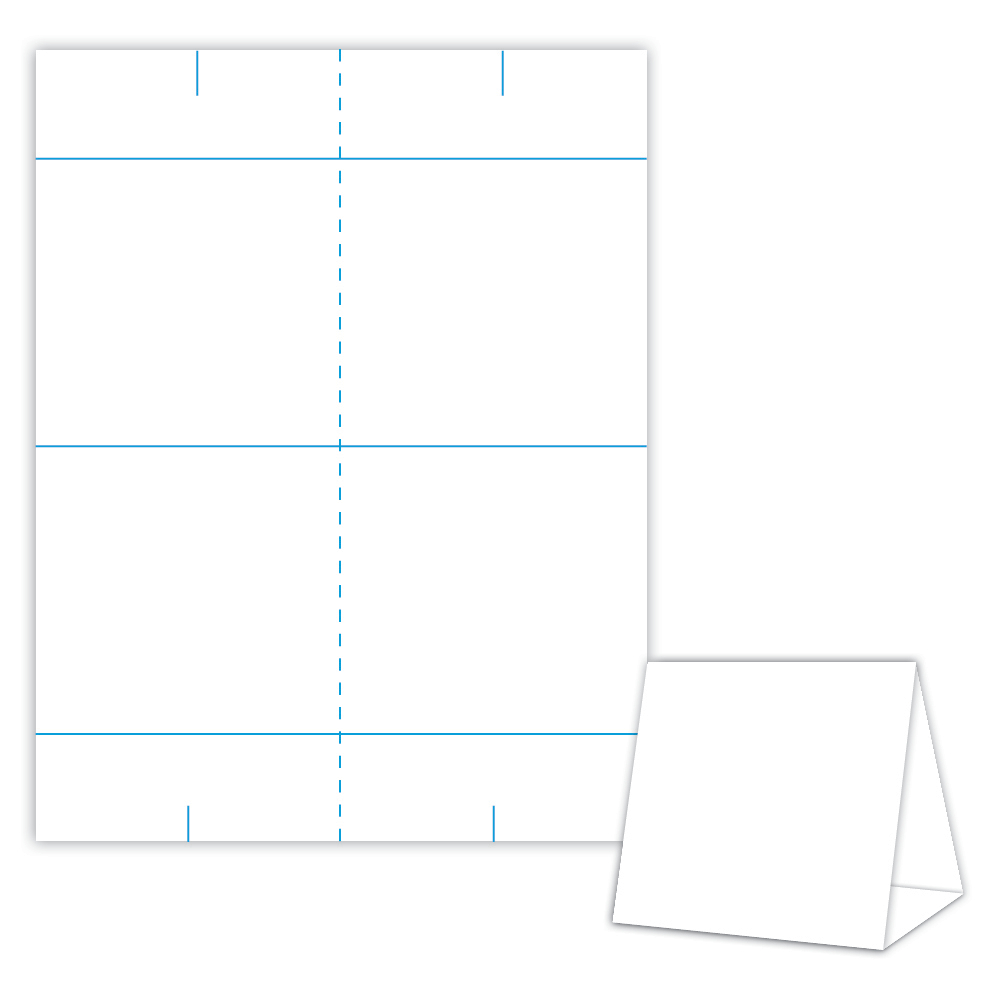 Table Tent Design Template Blank Table Tent - White - Cover With Regard To Blanks Usa Templates