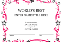 Talent Show Award | Babysitting | Free Certificate Templates intended for Free Funny Award Certificate Templates For Word