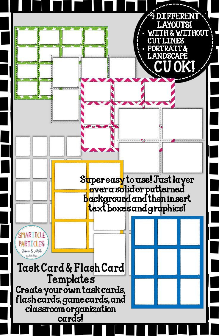 Task Card & Flash Card Templates – Commercial Use Ok! | Best Pertaining To Task Cards Template