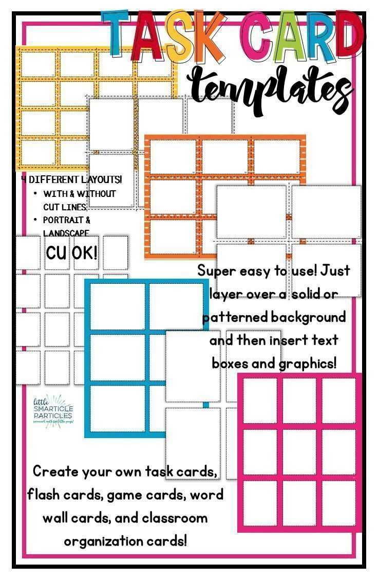 Task Card & Flash Card Templates – Commercial Use Ok! | Tpt Intended For Task Cards Template