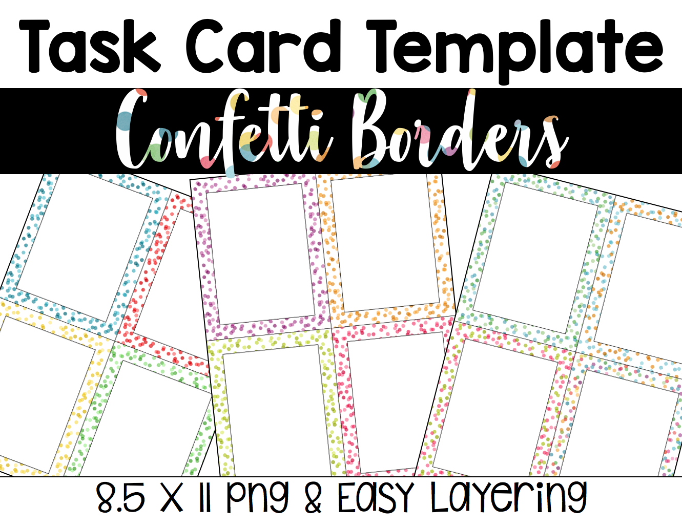 Task Card Template (Confetti) | Confetti Classroom! | Task Pertaining To Task Card Template