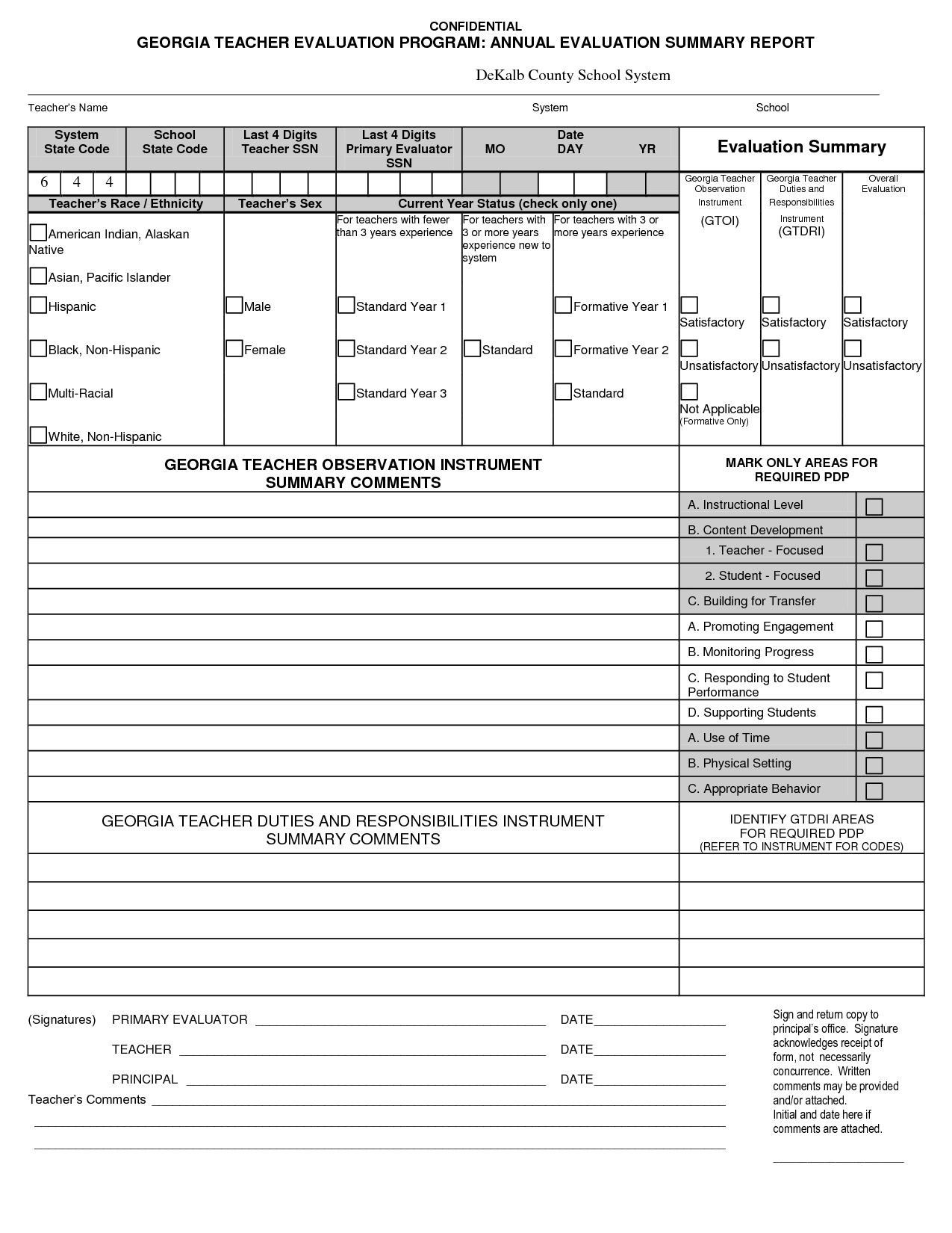 Teacher+Evaluation+Form+Template | Childcare Teacher Inside Monitoring And Evaluation Report Template