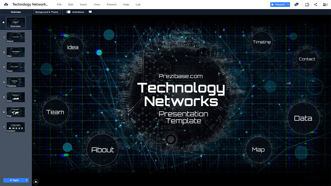 Technology Network Presentation Template | Prezibase Within Powerpoint Templates For Technology Presentations
