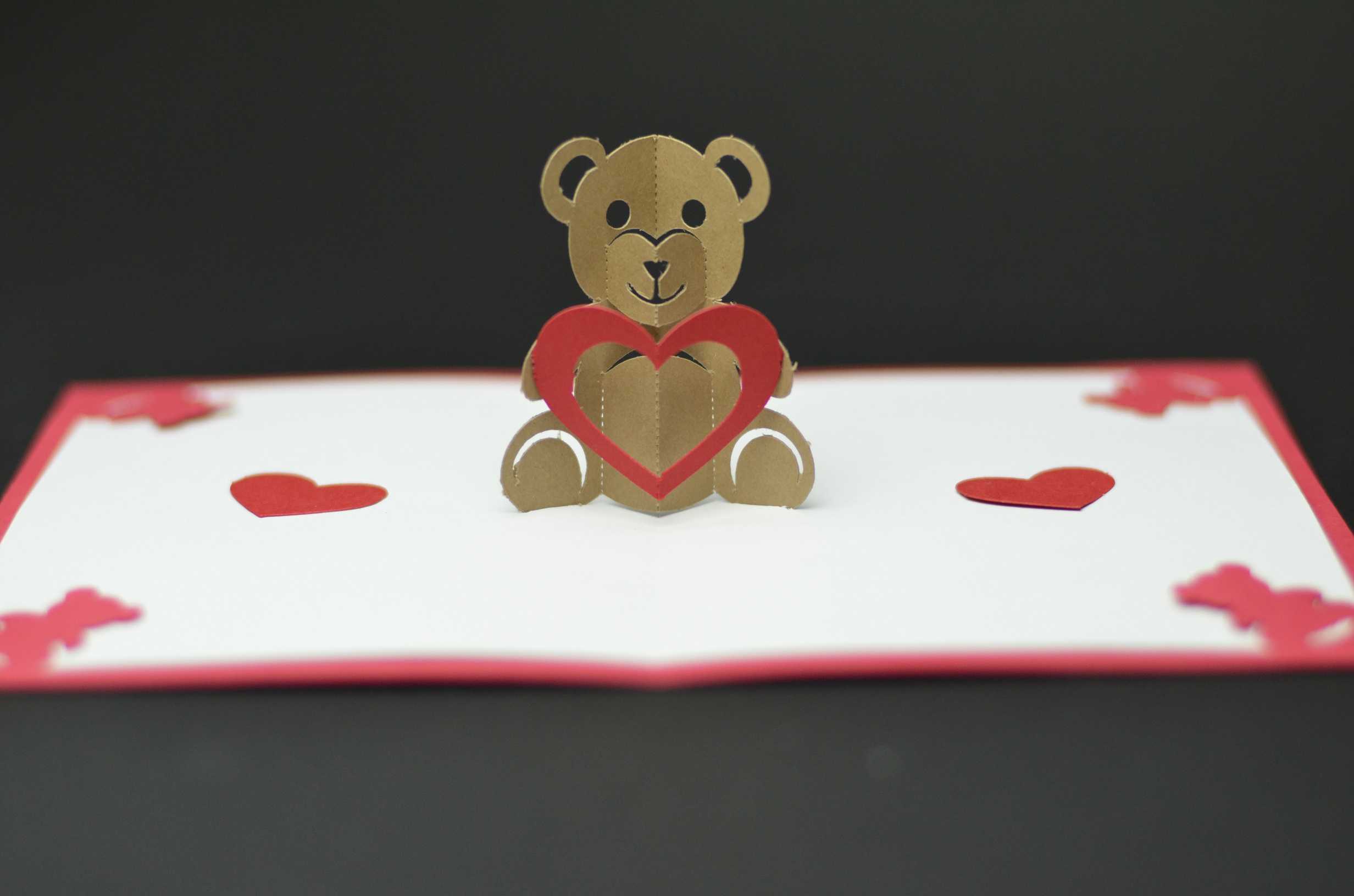 Teddy Bear Pop Up Card Template Intended For Free Pop Up Card Templates Download