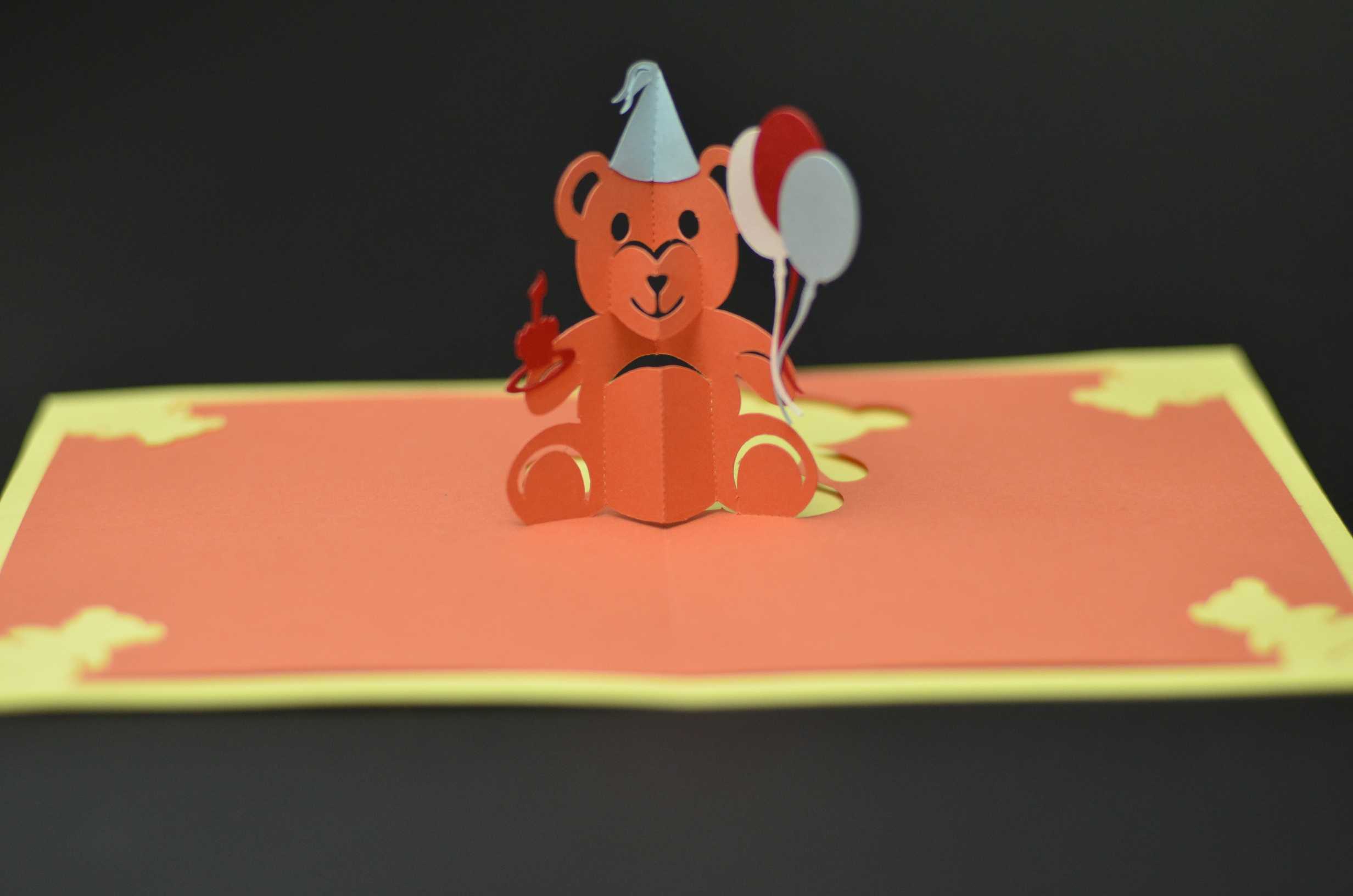 Teddy Bear Pop Up Card: Tutorial And Template – Creative Pop In Teddy Bear Pop Up Card Template Free