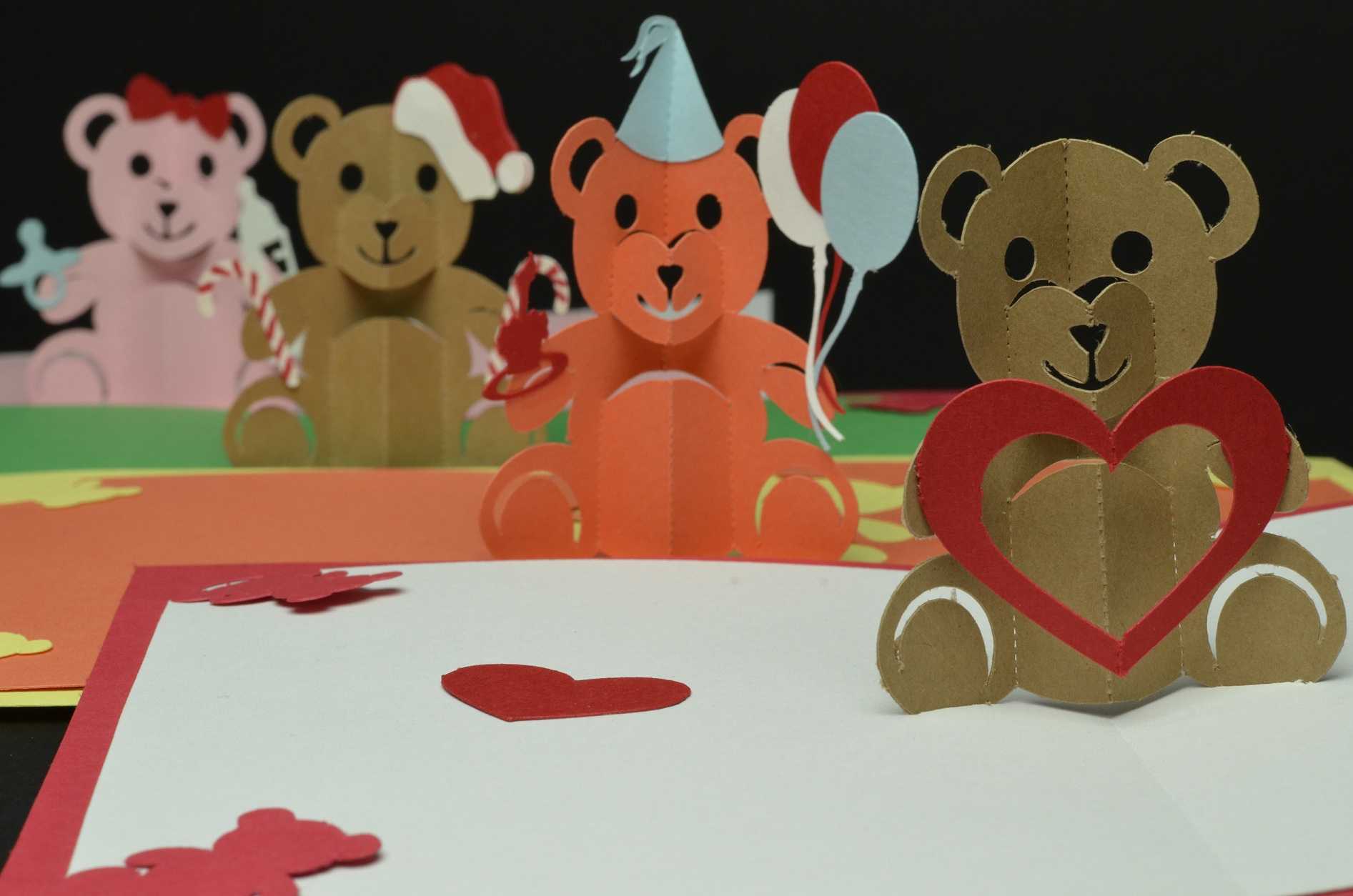 Teddy Bear Pop Up Card: Valentines Day, Birthday, Christmas In Teddy Bear Pop Up Card Template Free