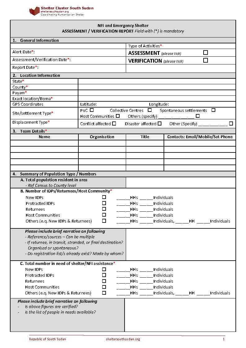 Template – Assessment & Verification Report 2017 | South Inside State Report Template