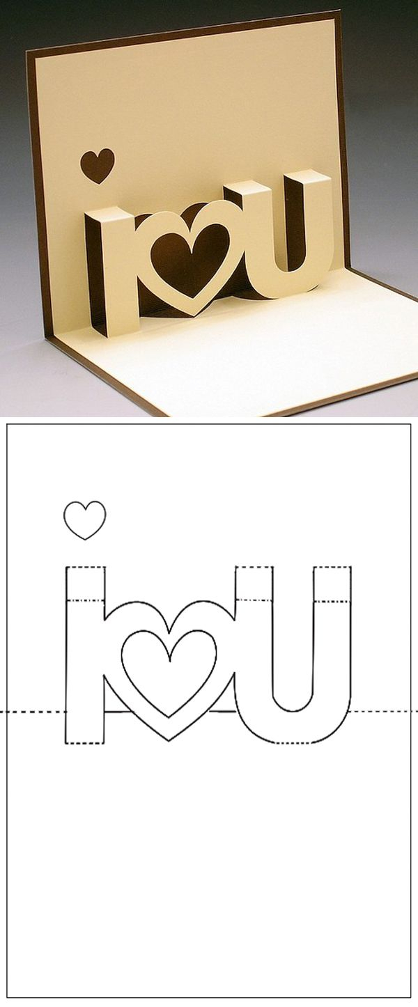 Template Carte A Decouper I Love You | Craft Ideas For I Love You Pop Up Card Template