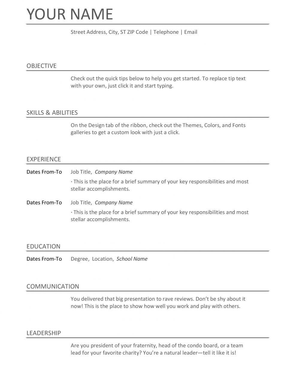 Template. Download Cv Templates Microsoft Word: Resumes And Intended For College Student Resume Template Microsoft Word