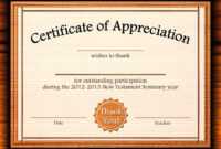 Template: Editable Certificate Of Appreciation Template Free in Word 2013 Certificate Template