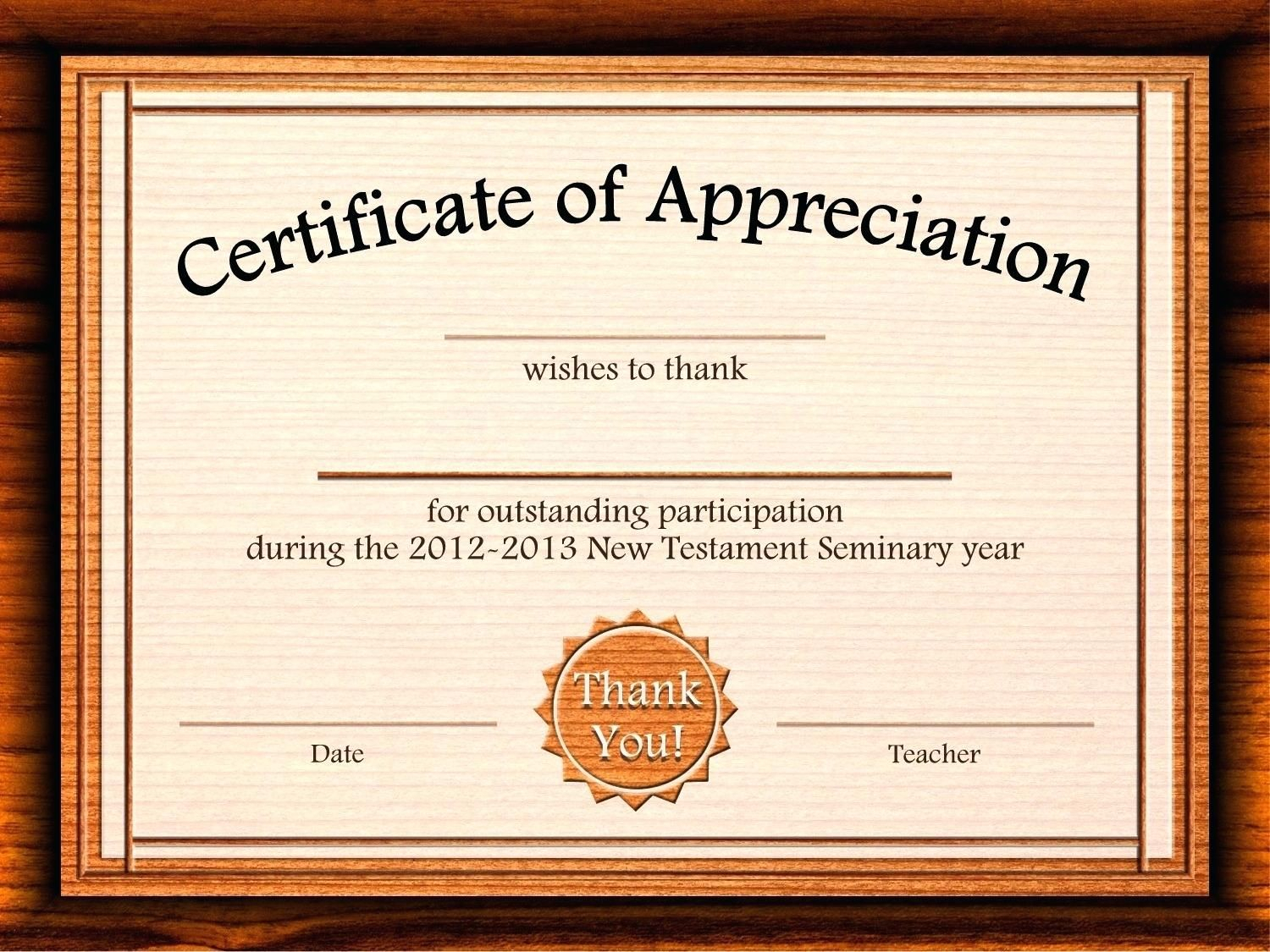 Template: Editable Certificate Of Appreciation Template Free Pertaining To Participation Certificate Templates Free Download