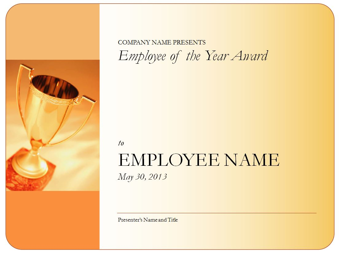 Template For Employee Of The Year Certificate | Sample Within Employee Of The Year Certificate Template Free