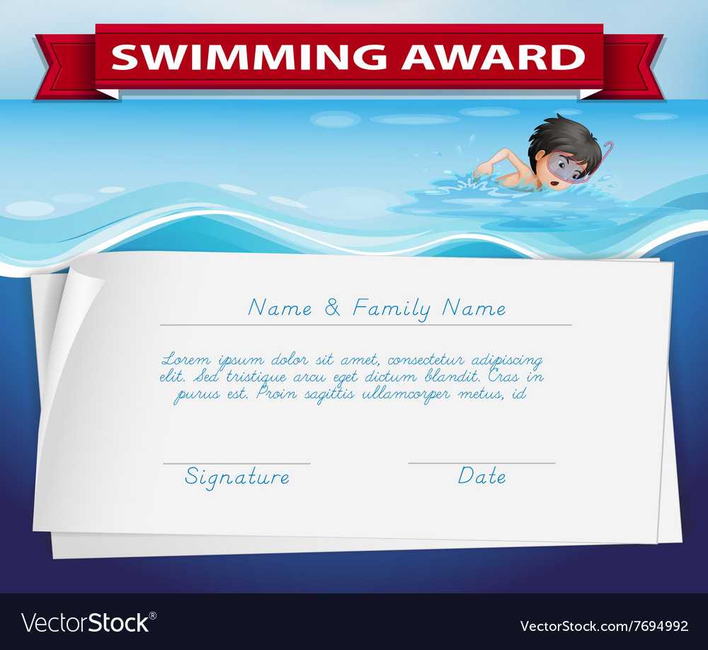 Template Of Certificate For Swimming Award Regarding Swimming Certificate Templates Free