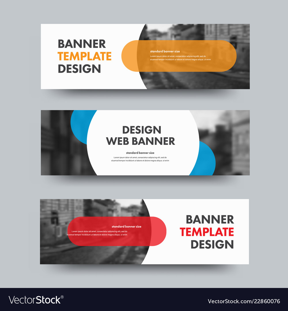 Template Of Horizontal Web Banners With Round And In Photography Banner Template
