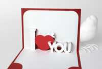 Template Pop-Up Card «I Love You» with I Love You Pop Up Card Template