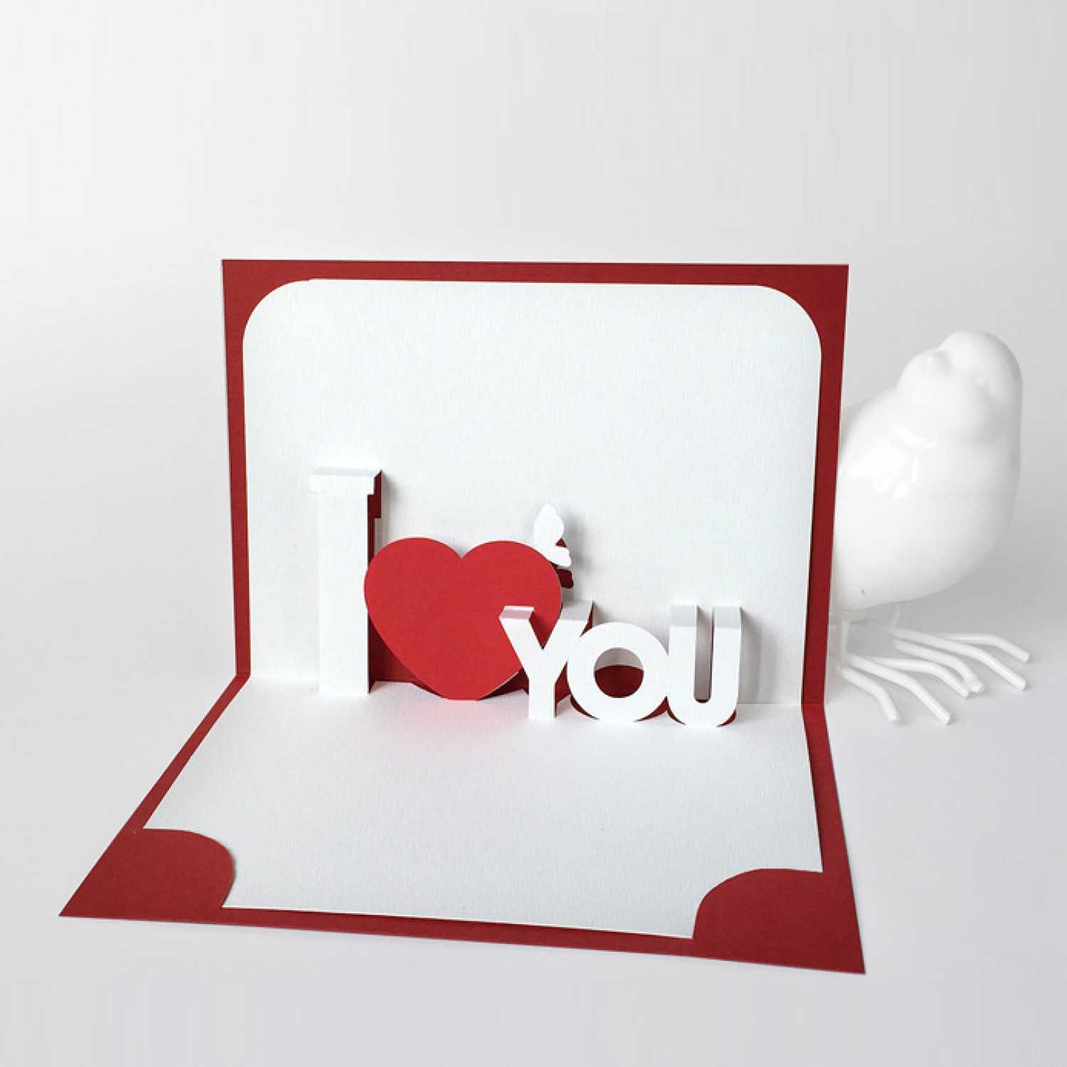 Template Pop Up Card «I Love You» With I Love You Pop Up Card Template