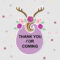 Template With Deer Headband For Party Invitation, Baby Shower,.. Pertaining To Thank You Card Template For Baby Shower