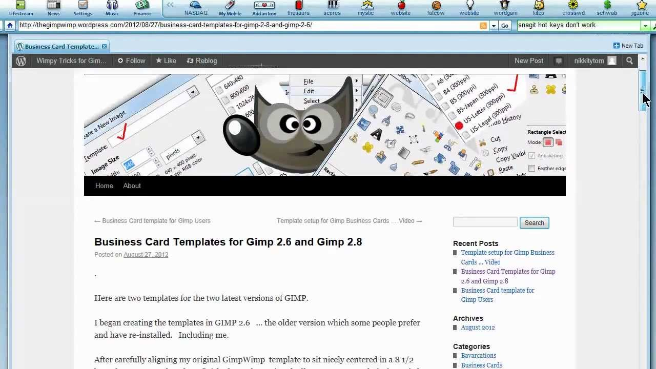 Ten Business Card Template For Gimp: Full Tutorial In Gimp Business Card Template