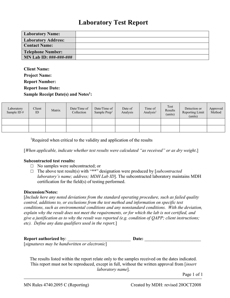 Test Report (Final Report To Client) Template (Word: 41Kb/1 Within Test Template For Word