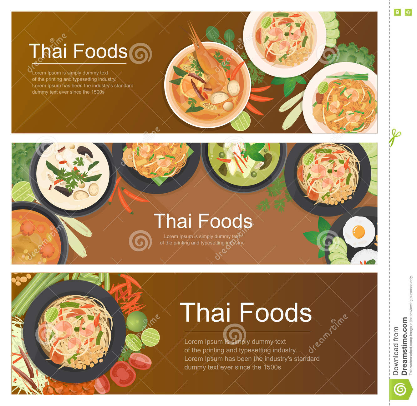 Thai Food Banner Template Stock Vector. Illustration Of Within Food Banner Template