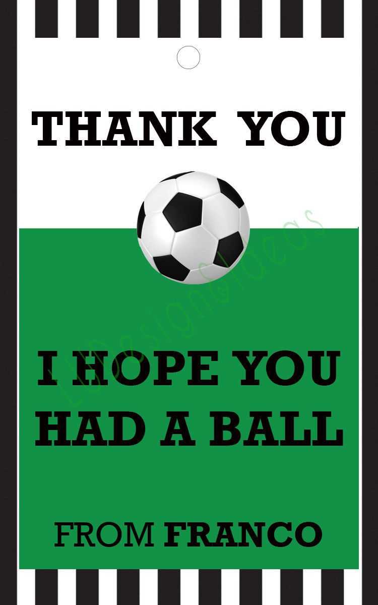 Thank You Card For Party Favors - Soccer Theme Intended For Soccer Thank You Card Template
