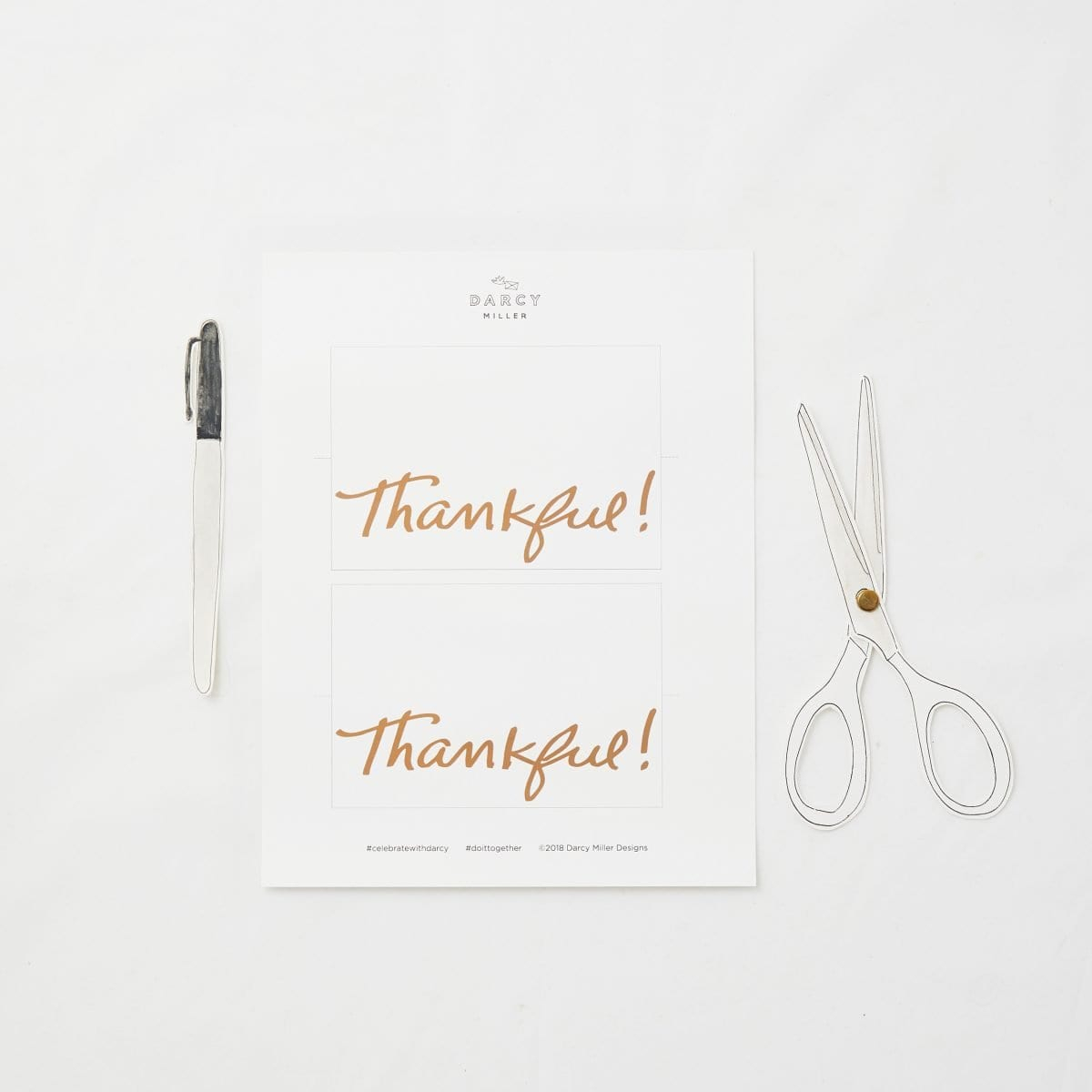 Thankful Table Card | Darcy Miller Designs Within Table Name Card Template