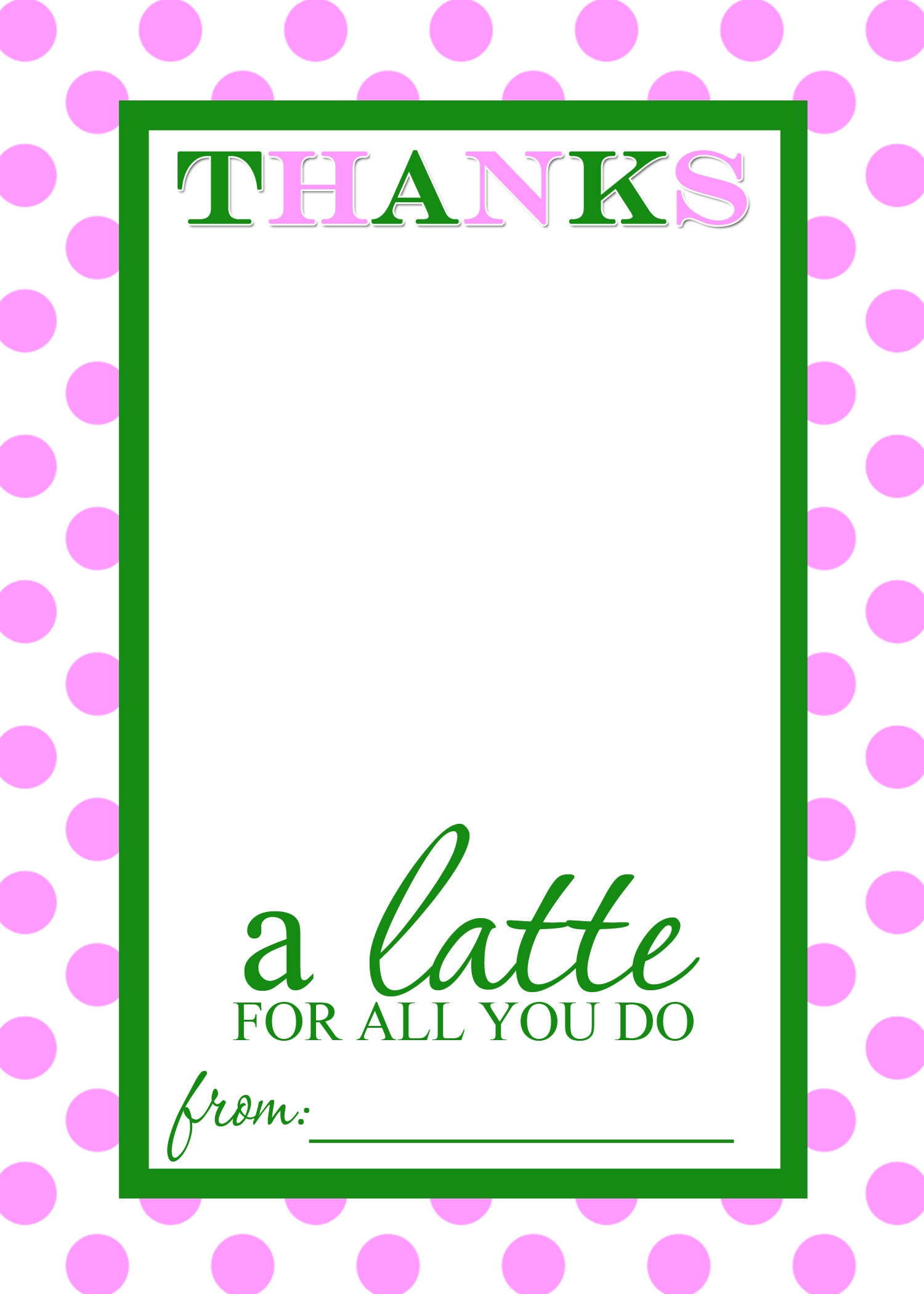 Thanks A Latte Free Printable Gift Card Holder Teacher Gift Regarding Thanks A Latte Card Template