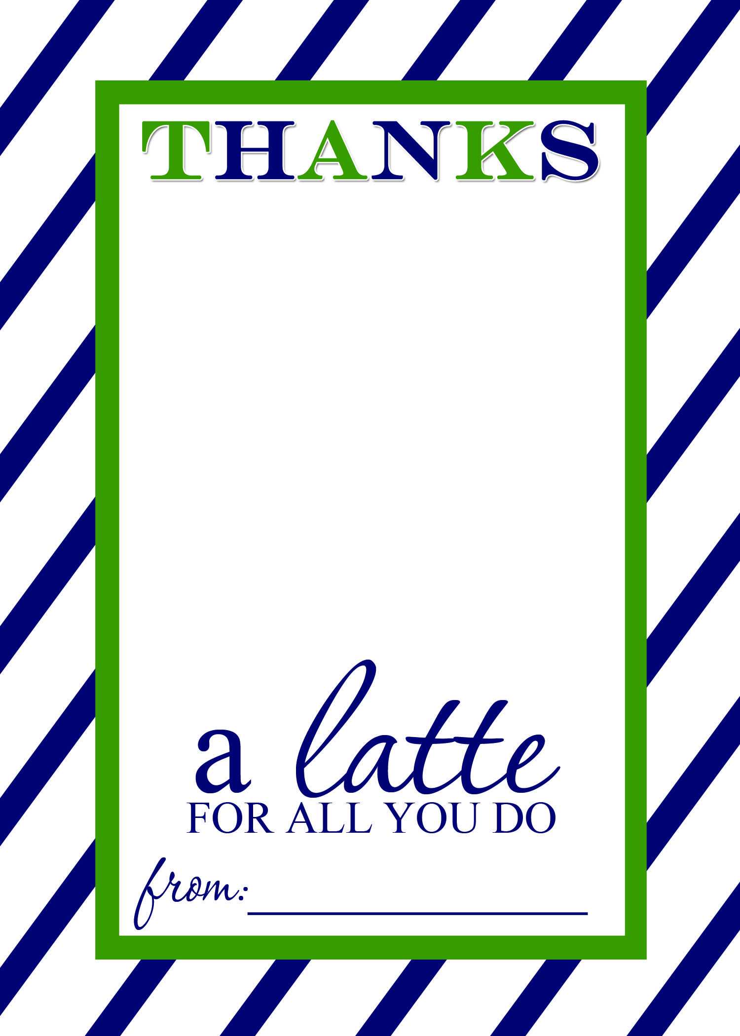 Thanks A Latte Free Printable Gift Card Holder Teacher Gift Within Thanks A Latte Card Template