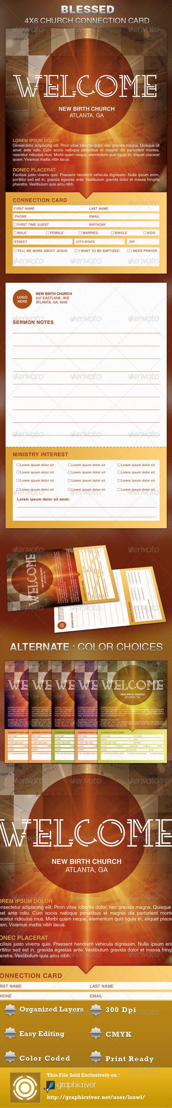 The Blessed Church Connection Card Template Is Great For Any With Decision Card Template