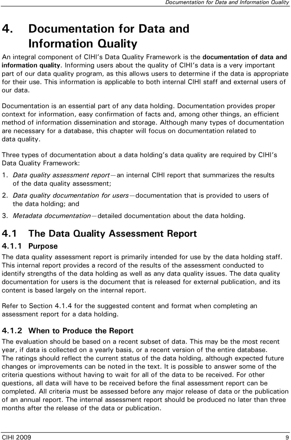 The Cihi Data Quality Framework – Pdf Within Data Quality Assessment Report Template