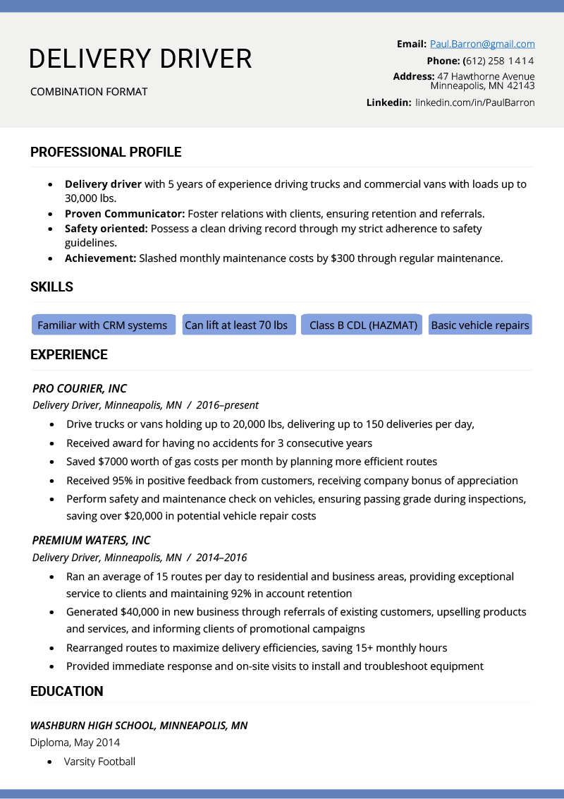 The Combination Resume: Examples, Templates, & Writing Guide With Combination Resume Template Word
