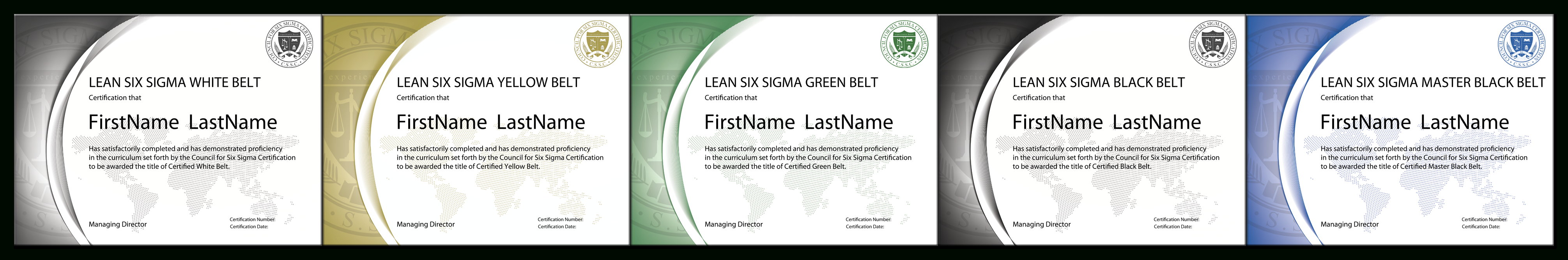 The Council For Six Sigma Certification – Official Industry In Green Belt Certificate Template