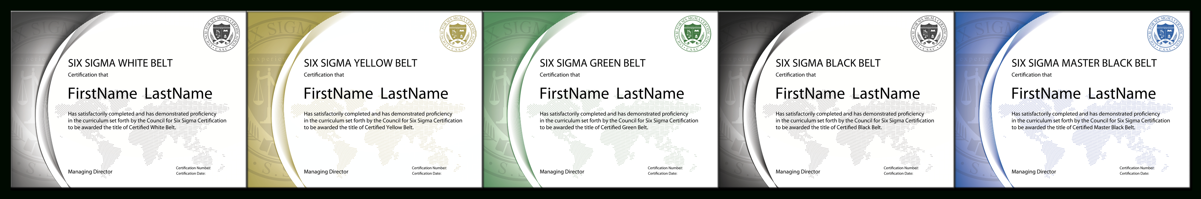 The Council For Six Sigma Certification – Official Industry Within Green Belt Certificate Template