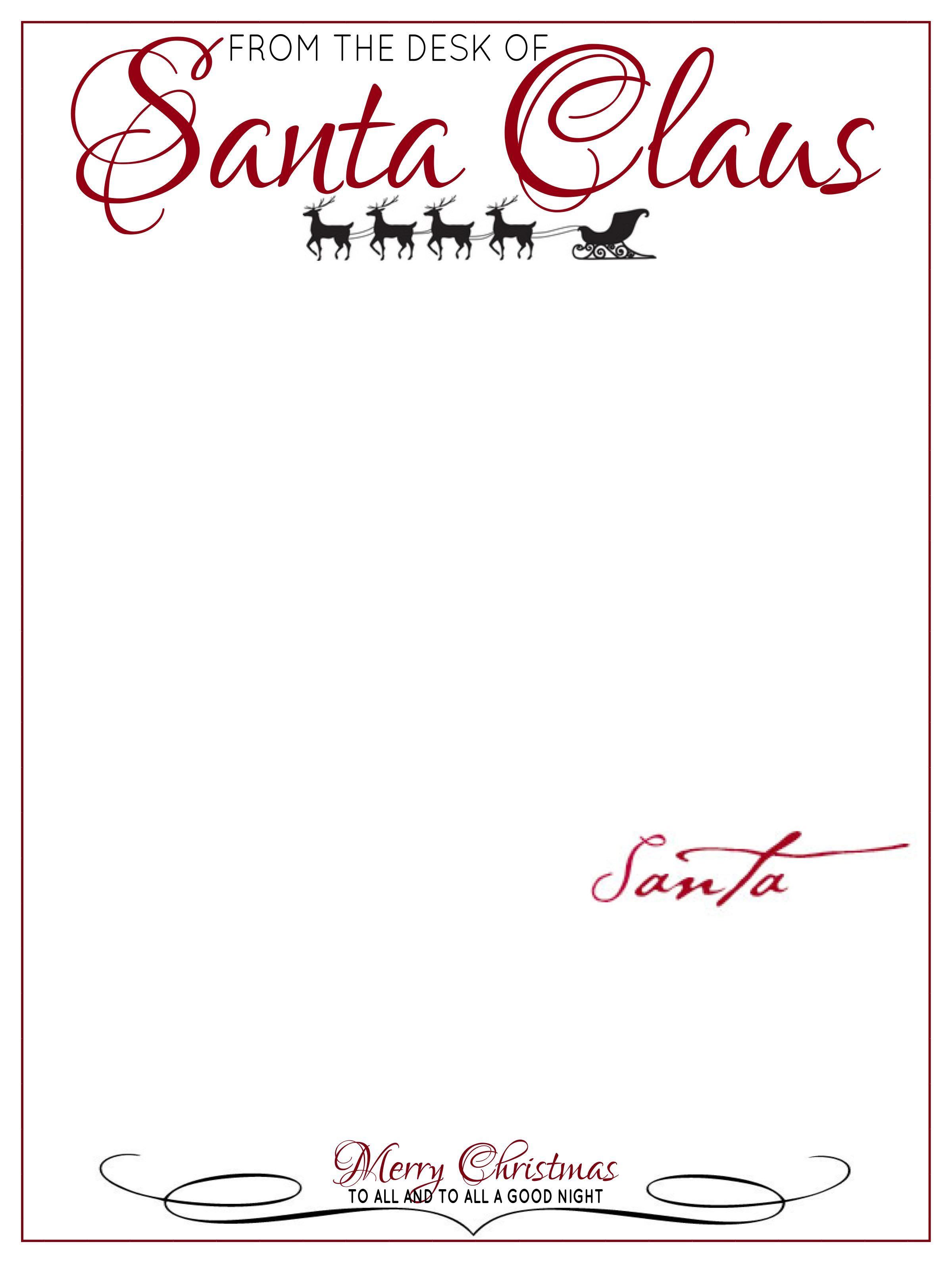The Desk Of Letter Head From Santa Claus | Elf On The Shelf With Blank Letter From Santa Template