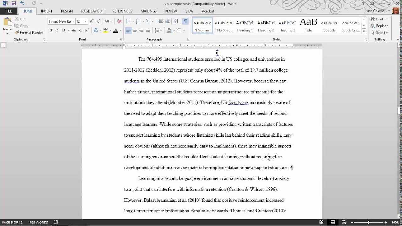 Thesis Formatting: Ms Word Tips Pertaining To Ms Word Thesis Template