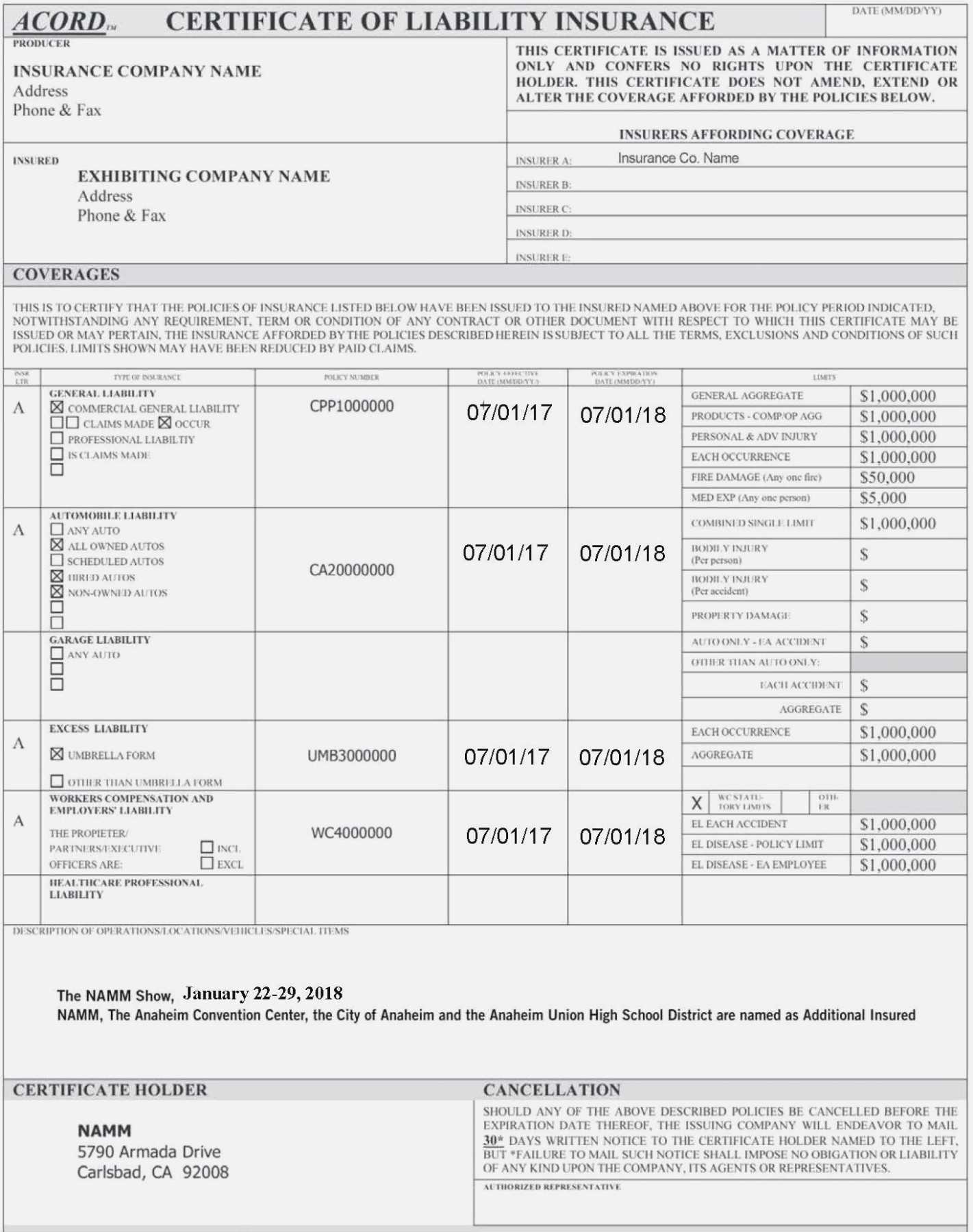 This Story Behind Acord | Realty Executives Mi : Invoice And Within Certificate Of Insurance Template